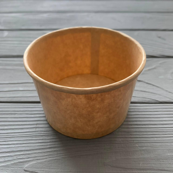 Контейнер паперовий для морозива Ø90мм 230 мл крафт (50шт/уп|1000шт/ящ)