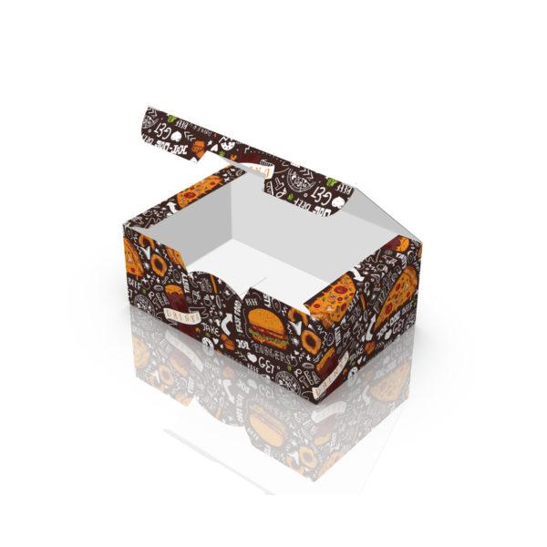 Картонна упаковка снек бокс Міні Темна (50шт/уп)