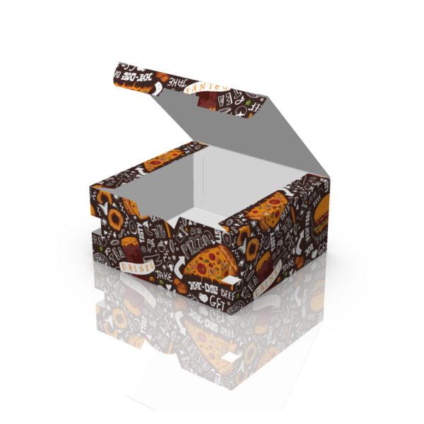 Картонна упаковка снек бокс Максі Темна (50шт/уп)