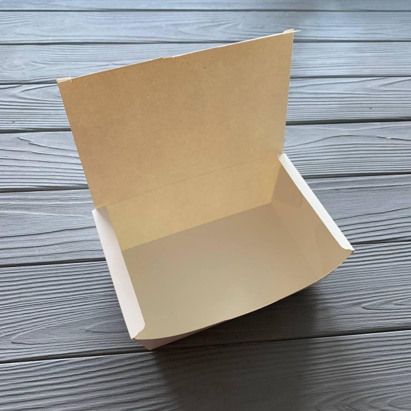 Упаковка паперова велика біла для суші та снеків 165х105х58 мм (25шт/уп|4уп/ящ)