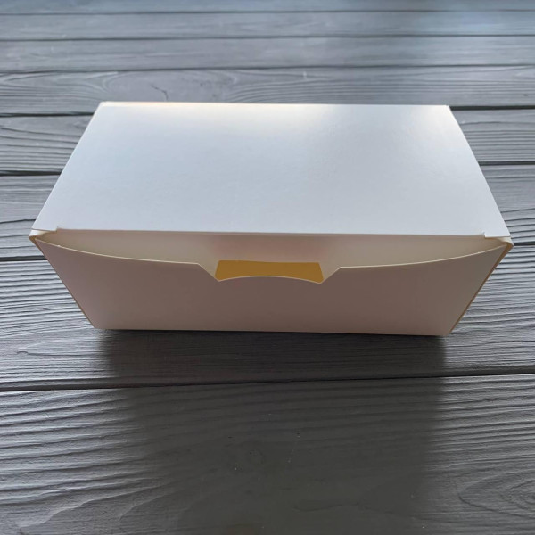 Упаковка паперова велика біла для суші та снеків 165х105х58 мм (25шт/уп|4уп/ящ)