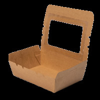 Контейнер крафтовий з вікном 900мл (200шт/ящ)(KKW900)