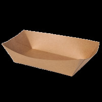 Тарілка паперова (човник) крафт 145х90х40 мм без лам, складена (50/200) ТЧК2(ТЧК2)