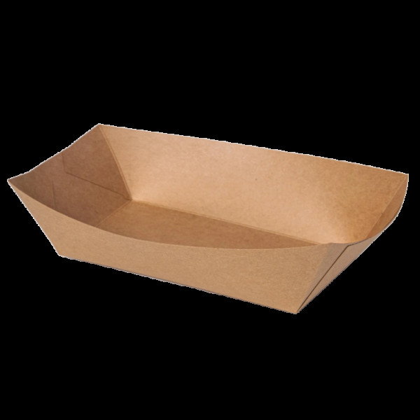Тарілка паперова (човник) крафт 145х90х40 мм без лам, складена (50/200) ТЧК2(ТЧК2)