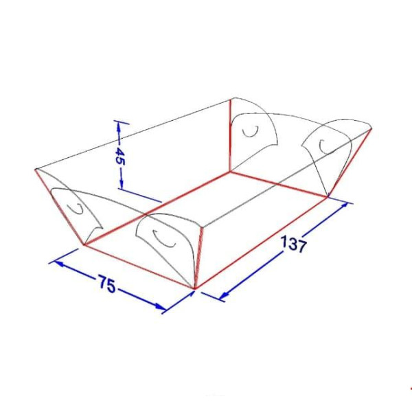 Картонна тарілка Човник "Міді" чорна