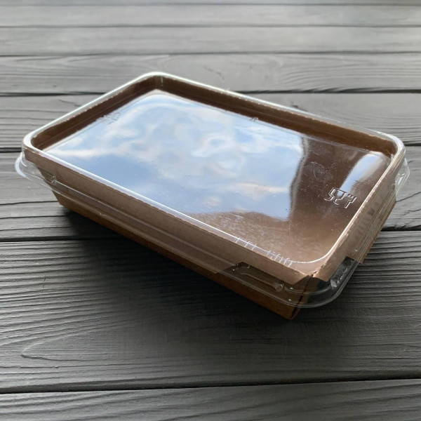 Контейнер паперовий Snack-box крафт/крафт прямокутний 500мл 135х85х40 мм (50/450) SB500