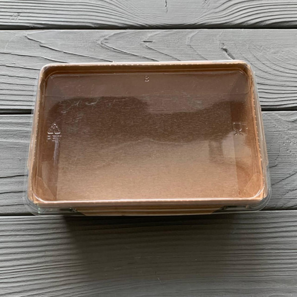 Контейнер паперовий Snack-box крафт/крафт прямокутний 500мл 135х85х40 мм (50/450) SB500