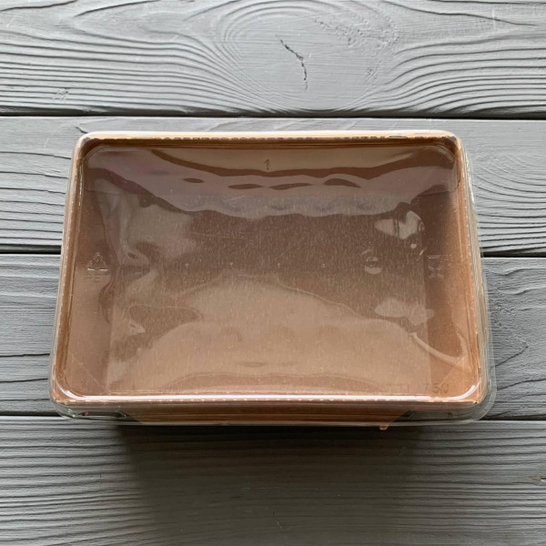 Контейнер паперовий Snack-box крафт/крафт прямокутний 750мл 150х100х45 мм (50/400) SB750