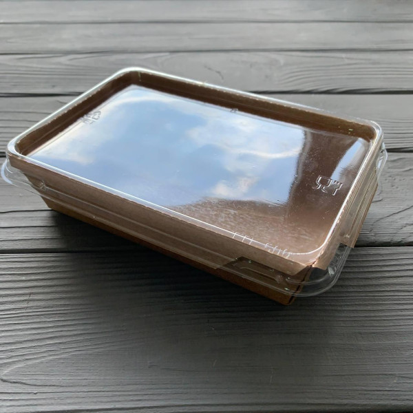 Контейнер паперовий Snack-box крафт/крафт прямокутний 750мл 150х100х45 мм (50/400) SB750