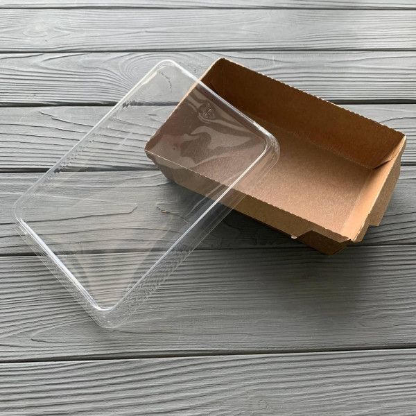 Контейнер паперовий Snack-box крафт/крафт прямокутний 750мл 150х100х45 мм (50/400) SB750