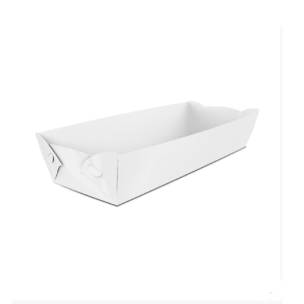 Картонна тарілка-човник Максі Біла (100шт/уп)