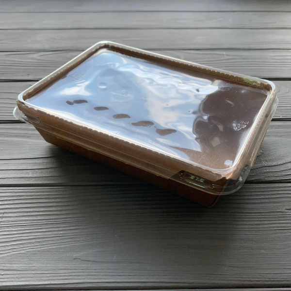 Контейнер паперовий Snack-box крафт/крафт прямокутний 1200мл 180х120х50 мм (50/300) SB1200