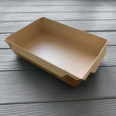 Контейнер бумажный Snack-box крафт/крафт прямоугольный 1200мл 180х120х50 мм (50/300) SB1200