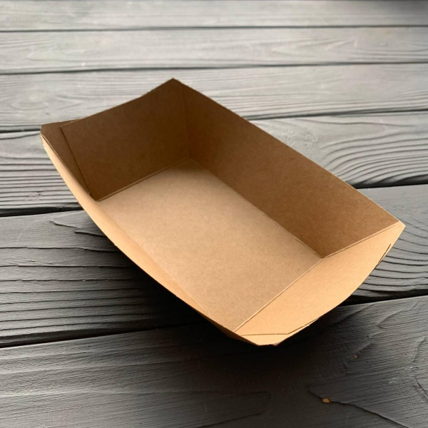 Тарілка-човник 110х70х40мм крафт маленька (250шт/уп|1000/ящ) ТЧКМ