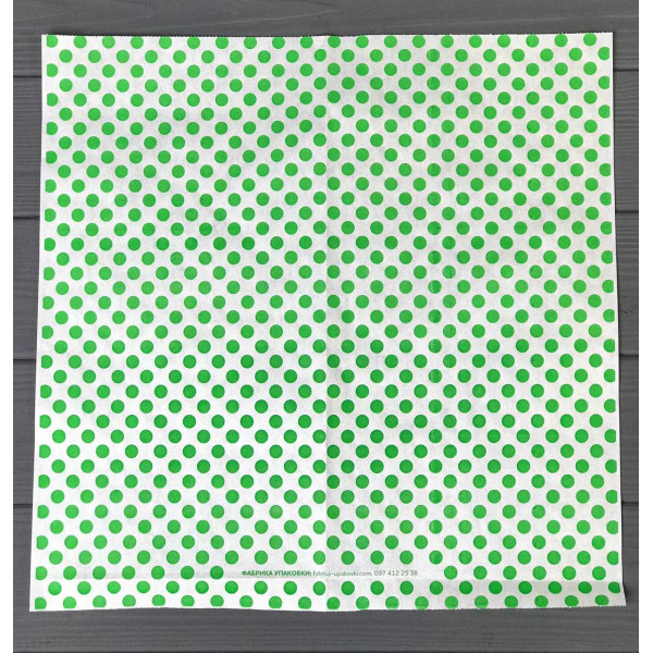 Бумага оберточная "Зеленый горох" 320x320 мм 666Ф