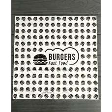 Обгортковий папір чорний Burgers 320х320 мм 333Ф