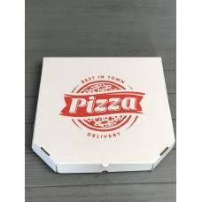 Коробка для пиццы с рисунком Town 350Х350Х35 мм (красная печать)