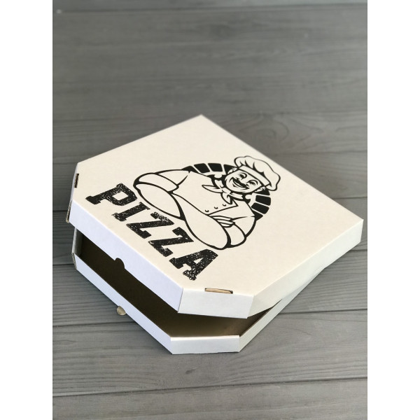 Коробка для піци з малюнком Cook 350Х350Х35 мм (Чорний друк)