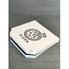 Коробка для пиццы с рисунком Pizza 250х250х30 мм (Черная печать)