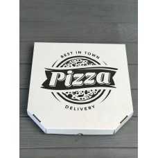 Коробка для пиццы с рисунком Town 250х250х30 мм (черная печать)