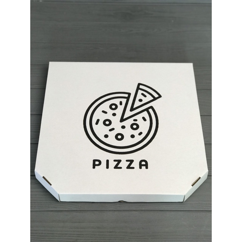Коробка для піци c малюнком Pizza 300Х300Х30 мм (Чорний друк)