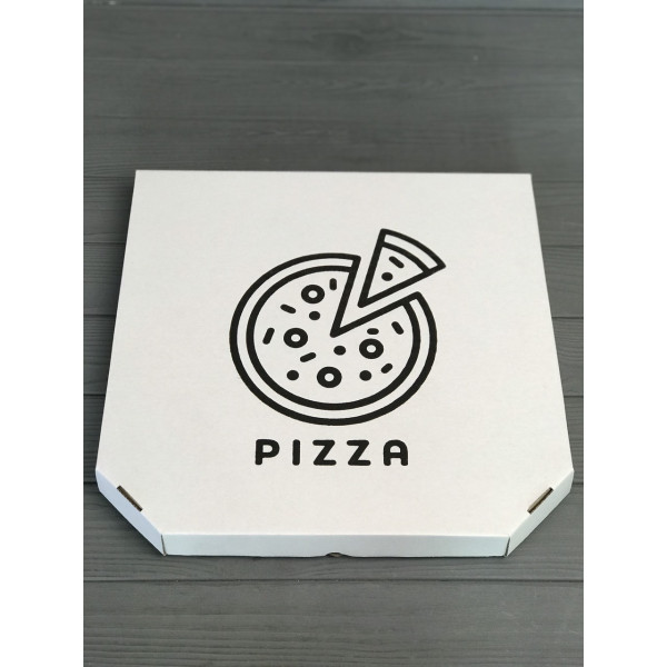 Коробка для піци з малюнком Pizza 350Х350Х35 мм (Чорний друк)