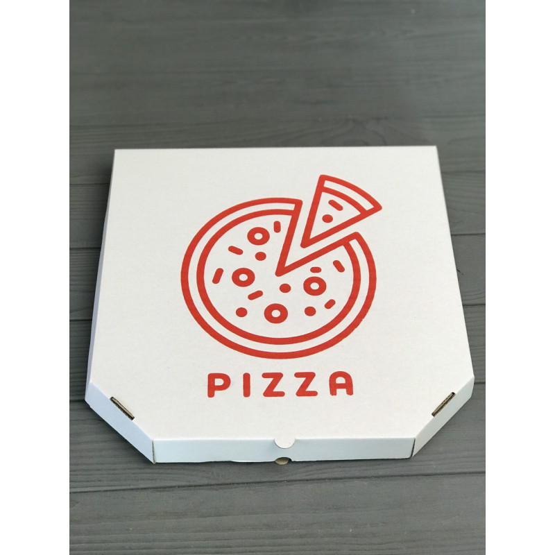 Коробка для піци з малюнком Pizza 250х250х30 мм (Червона печатка)