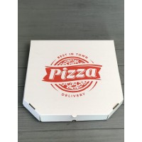 Коробка для пиццы с рисунком Town 300Х300Х30 мм (красная печать)