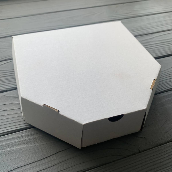 Коробка для піци біла 200х200х50мм (100шт/уп)