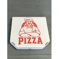 Коробка для пиццы с рисунком Cook 320Х320Х30 мм (Красная печать)