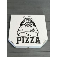 Коробка для пиццы с рисунком Cook 250х250х30 мм (Черная печать)