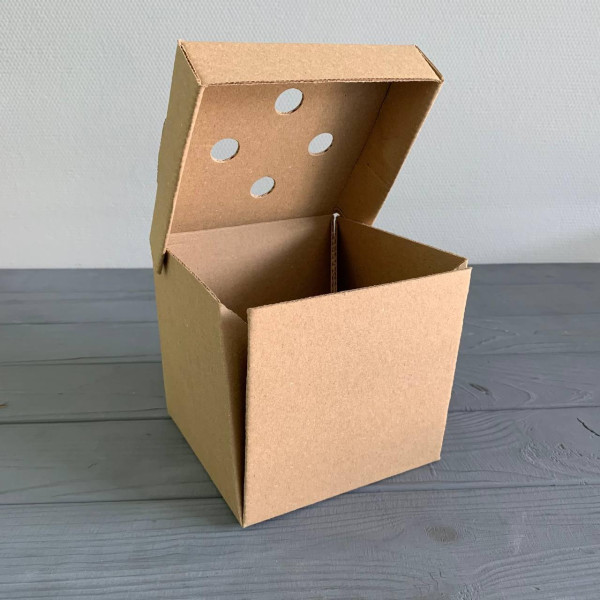 Бокс для бургера бурий 120х120х120 мм (від 10 шт)