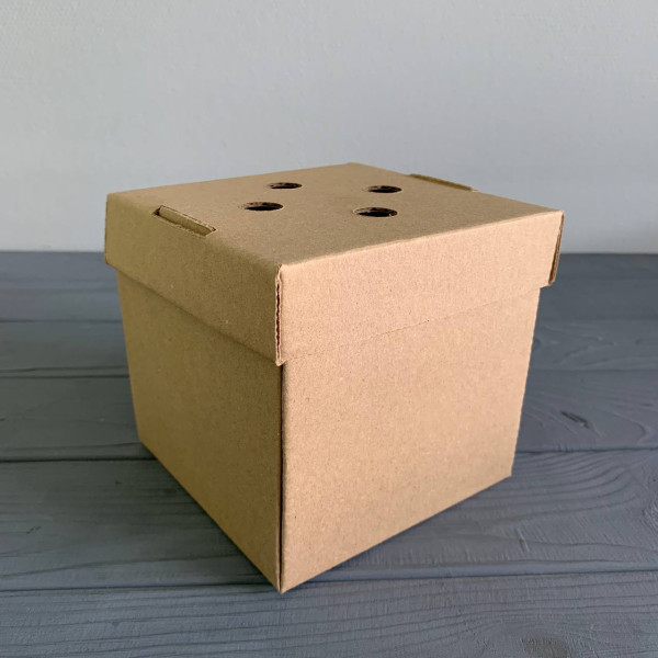 Бокс для бургера бурий 120х120х120 мм (від 10 шт)