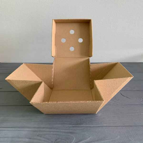 Бокс для бургера бурий 120х120х120 мм (від 10 шт)