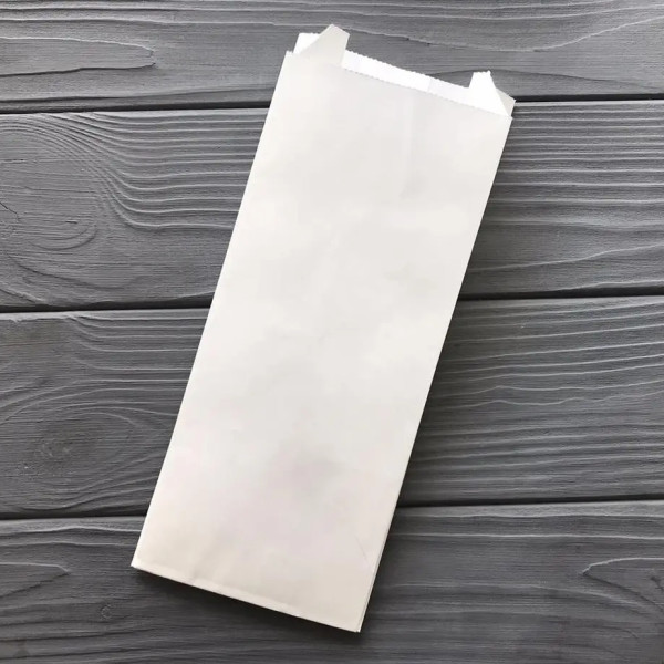 Пакет саше білий 220х90х50 мм 80гр/м2 (максимальна жиростійкість) 107Ф