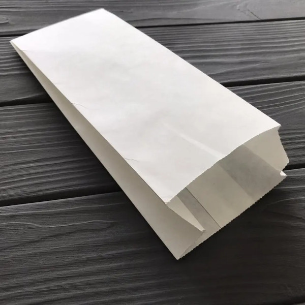 Пакет саше білий 220х90х50 мм 80гр/м2 (максимальна жиростійкість) 107Ф
