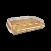 Упаковка для суші крафтова з кришкою PET 435мл 185х128х45мм LFSK435(LFSK435)