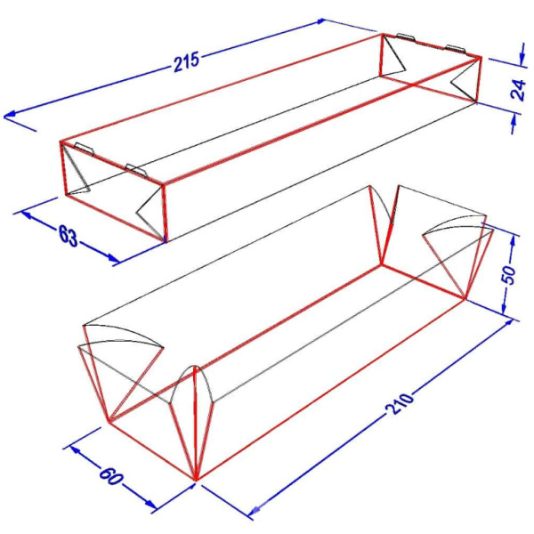 Коробка MINI кришка-дно для суші (солодощів) без вікна крафт