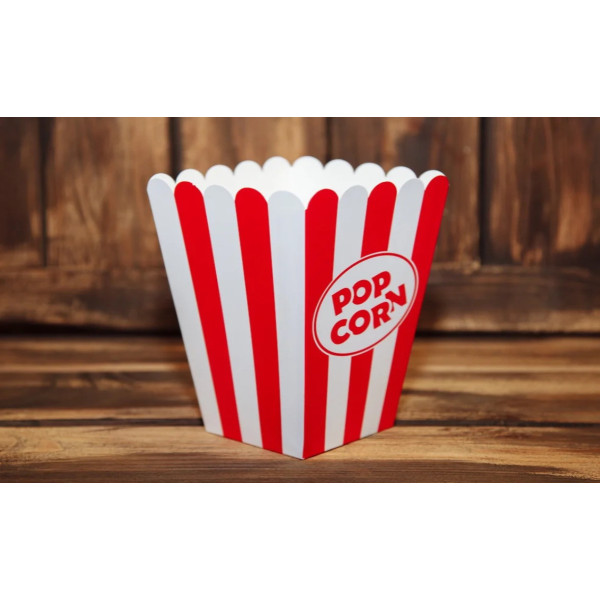 Коробка попкорн 2,5 л. Червоно-біла (50шт/уп)