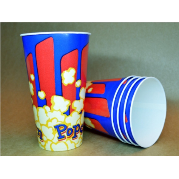 Картонний склянку 1л "Попкорн синій"