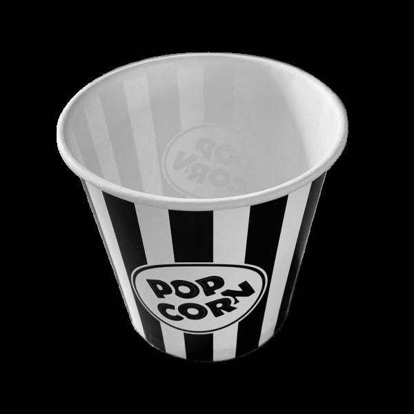 Стакан попкорн 0,7л. смугастий (чорно-білий)