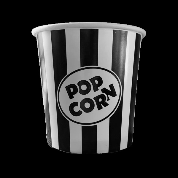 Стакан попкорн 0,7л. смугастий (чорно-білий)