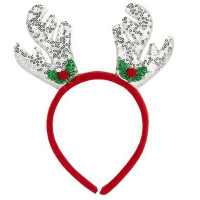 Обідок новорічний "Оленячі ріжкит" 2511(Silver) 16,5х14,5 см (2511-SP(Silver))