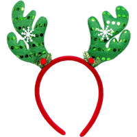 Обідок новорічний "Оленячі роги" 2502(Green) зелений (2502(Green))