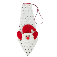 Новорічна краватка з фігуркою "Санта Клаус" HH-2(White) на гумці (HH-2(White))