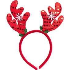Обідок новорічний "Оленячі роги" 2502(Red) червоний (2502(Red))
