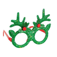 Окуляри новорічні "Оленячі ріжкит" 2519-SP(Green) розмір 13 см (2519-SP(Green))