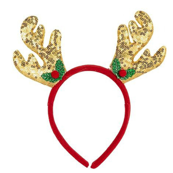 Обідок новорічний "Оленячі ріжкит" 2511(Gold) 16,5х14,5 см (2511-SP(Gold))