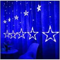Гірлянда штора "Зірки" ZABI-8 USB 120 L, 3*1 м, USB+батарейка, синя (ZABI-8 USB)