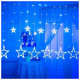 Гирлянда штора "Звезды" ZABI-8 USB 120 L, 3*1 м, USB+батарейка, синяя(ZABI-8 USB)